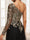 A-Line/Princess One-Shoulder Long Sleeves Floor-Length Mother of the Bride Dresses with Lace & Split Side