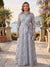 A-Line/Princess Shirt Collar  3/4 Sleeves Plus Size Mother of the Bride Dresses with Split Side & Bowknot