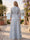 A-Line/Princess Shirt Collar  3/4 Sleeves Plus Size Mother of the Bride Dresses with Split Side & Bowknot