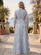 A-Line/Princess Shirt Collar  3/4 Sleeves Plus Size Mother of the Bride Dresses with Split Side & Bowknot
