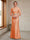 Sheath/Column Crew Neck 3/4 Sleeves Mother of the Bride Dresses with Beading & Sash