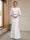 Sheath/Column Crew Neck 3/4 Sleeves Mother of the Bride Dresses with Beading & Sash