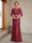 Sheath/Column Crew Neck 3/4 Sleeves Mother of the Bride Dresses with Beading & Sash