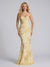 Sheath/Column Spaghetti Straps Floor-Length Bridesmaid Dresses with Applique
