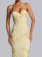 Sheath/Column Spaghetti Straps Floor-Length Bridesmaid Dresses with Applique