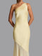 Trumpet/Mermaid One-Shoulder Sweep train/brush train Bridesmaid Dresses with Bowknot