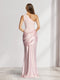 Trumpet/Mermaid One-Shoulder Asymmetrical Floor-Length Bridesmaid Dresses with Pleats