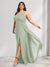 Sheath/Column One-Shoulder Floor-Length Plus Size Bridesmaid Dresses with Ruched & Split Side