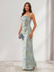 Sheath/Column Strapless Sleeveless Floor-Length Bridesmaid Dresses with floral