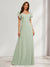A-Line/Princess Sweetheart Short Sleeves Floor-Length Bridesmaid Dresses with Ruffles