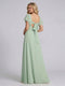 A-Line/Princess Sweetheart Short Sleeves Floor-Length Bridesmaid Dresses with Ruffles