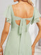 A-Line/Princess Sweetheart Short Sleeves Floor-Length Bridesmaid Dresses with Ruffles