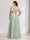 A-Line/Princess Sweetheart Short Sleeves Floor-Length Plus Size Bridesmaid Dresses with Ruffles