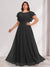 A-Line/Princess Scoop Short Sleeves Floor-Length Plus Size Bridesmaid Dresses with Ruffles & Ruched