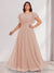 A-Line/Princess Scoop Short Sleeves Floor-Length Plus Size Bridesmaid Dresses with Ruffles & Ruched