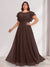 A-Line/Princess Scoop Short Sleeves Floor-Length Plus Size Bridesmaid Dresses with Ruffles & Ruched