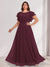 A-Line/Princess Scoop Short Sleeves Floor-Length Plus Size Bridesmaid Dresses with Ruffles & Ruched