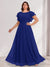 A-Line/Princess Scoop Short Sleeves Floor-Length Plus Size Bridesmaid Dresses with Ruffles & Ruched