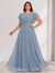 A-Line/Princess Scoop Short Sleeves Floor-Length Plus Size Bridesmaid Dresses with Ruffles & Ruched