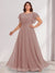 A-Line/Princess Scoop Short Sleeves Floor-Length Plus Size Bridesmaid Dresses with Ruffles & Ruched