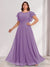 A-Line/Princess Scoop Short Sleeves Floor-Length Plus Size Bridesmaid Dresses with Ruffles & Ruched