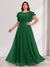 A-Line/Princess Scoop Short Sleeves Floor-Length Plus Size Bridesmaid Dresses with Ruffles & Ruched
