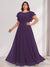 A-Line/Princess Scoop Short Sleeves Floor-Length Plus Size Bridesmaid Dresses with Ruffles & Ruched