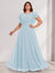 A-Line/Princess Scoop Short Sleeves Floor-Length Plus Size Bridesmaid Dresses with Ruffles & Ruched