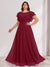 A-Line/Princess Scoop Short Sleeves Floor-Length Plus Size Bridesmaid Dresses with Ruffles & Ruched