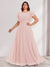 A-Line/Princess Scoop Short Sleeves Floor-Length Plus Size Bridesmaid Dresses with Ruffles & Ruched