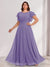 A-Line/Princess Scoop Short Sleeves Floor-Length Plus Size Bridesmaid Dresses with Ruffles & Ruched