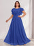 A-Line/Princess Scoop Short Sleeves Floor-Length Plus Size Bridesmaid Dresses with Ruffles & Ruched