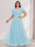 A-Line/Princess Scoop Short Sleeves Floor-Length Plus Size Bridesmaid Dresses with Ruffles & Ruched