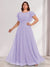 A-Line/Princess Scoop Short Sleeves Floor-Length Plus Size Bridesmaid Dresses with Ruffles & Ruched