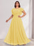 A-Line/Princess Scoop Short Sleeves Floor-Length Plus Size Bridesmaid Dresses with Ruffles & Ruched
