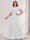 A-Line/Princess Scoop Short Sleeves Floor-Length Plus Size Bridesmaid Dresses with Ruffles & Ruched