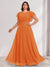 A-Line/Princess Scoop Short Sleeves Floor-Length Plus Size Bridesmaid Dresses with Ruffles & Ruched