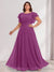A-Line/Princess Scoop Short Sleeves Floor-Length Plus Size Bridesmaid Dresses with Ruffles & Ruched