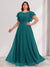 A-Line/Princess Scoop Short Sleeves Floor-Length Plus Size Bridesmaid Dresses with Ruffles & Ruched