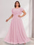 A-Line/Princess Scoop Short Sleeves Floor-Length Plus Size Bridesmaid Dresses with Ruffles & Ruched