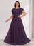 A-Line/Princess Scoop Short Sleeves Floor-Length Plus Size Bridesmaid Dresses with Ruffles & Ruched