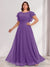 A-Line/Princess Scoop Short Sleeves Floor-Length Plus Size Bridesmaid Dresses with Ruffles & Ruched