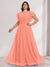A-Line/Princess Scoop Short Sleeves Floor-Length Plus Size Bridesmaid Dresses with Ruffles & Ruched