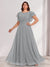 A-Line/Princess Scoop Short Sleeves Floor-Length Plus Size Bridesmaid Dresses with Ruffles & Ruched