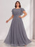 A-Line/Princess Scoop Short Sleeves Floor-Length Plus Size Bridesmaid Dresses with Ruffles & Ruched