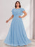 A-Line/Princess Scoop Short Sleeves Floor-Length Plus Size Bridesmaid Dresses with Ruffles & Ruched
