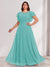 A-Line/Princess Scoop Short Sleeves Floor-Length Plus Size Bridesmaid Dresses with Ruffles & Ruched