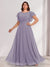 A-Line/Princess Scoop Short Sleeves Floor-Length Plus Size Bridesmaid Dresses with Ruffles & Ruched