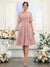 A-Line/Princess V-Neck Short Sleeves Knee-Length Bridesmaid Dresses with Ruffles