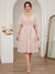 A-Line/Princess V-Neck Short Sleeves Knee-Length Plus Size Bridesmaid Dresses with Ruffles